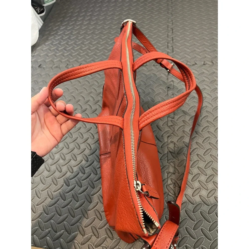 Tumi Tote Convertible Satchel 2 Way‎ Hand Leather Shoulder Bag Burnt Orange